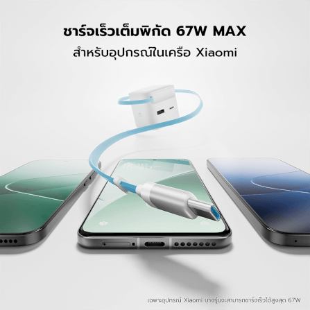 หัวชาร์จเร็วพร้อมสาย CUKTECH AD653W สีดำ GAN 65W รองรับ PD, PPS, QC_10